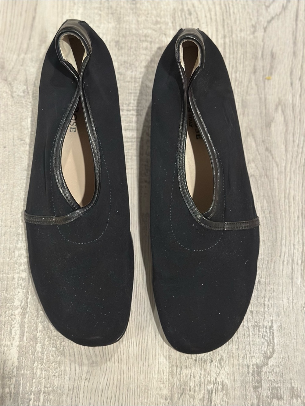 Taryn Rose Black Stretch Fabric Ballet Flats 38.5 US 8 Made Italy